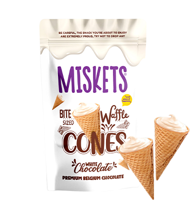 Miskets beyaz çikolatalı cones