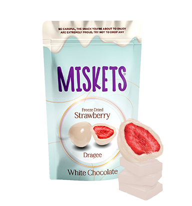 Miskets beyaz çikolatalı çilekli draje